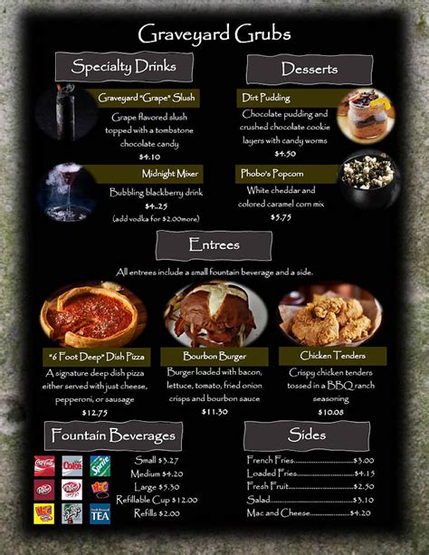 Great Graveyard Menu.